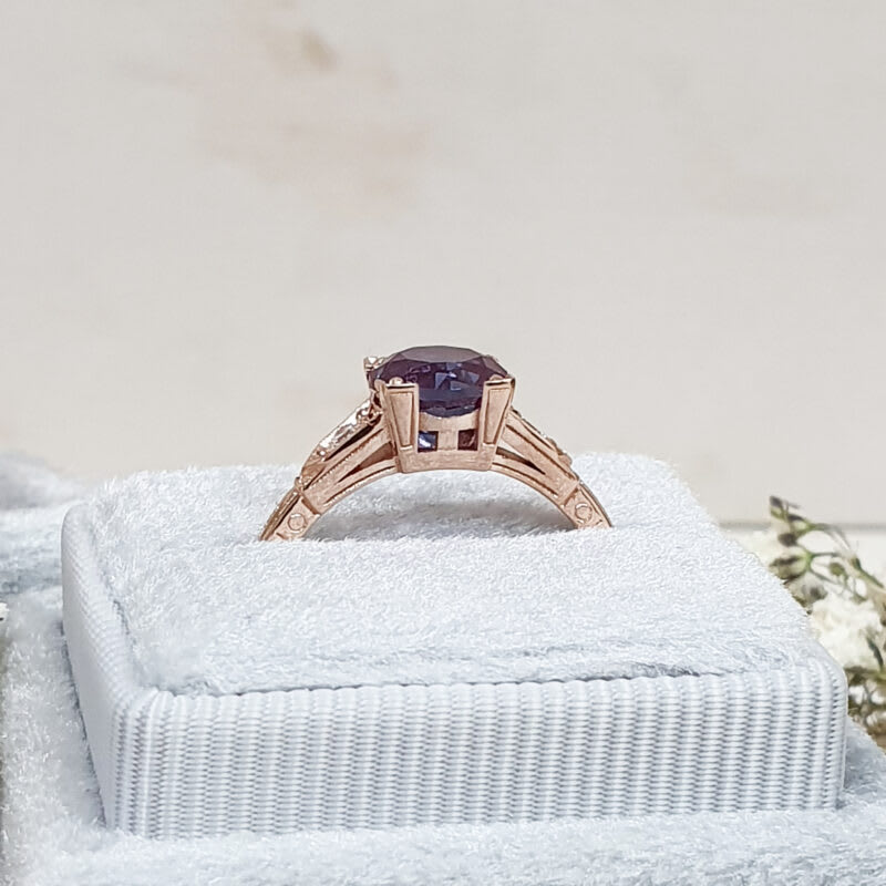 'Erté' Alexandrite and diamond engagement ring — 5