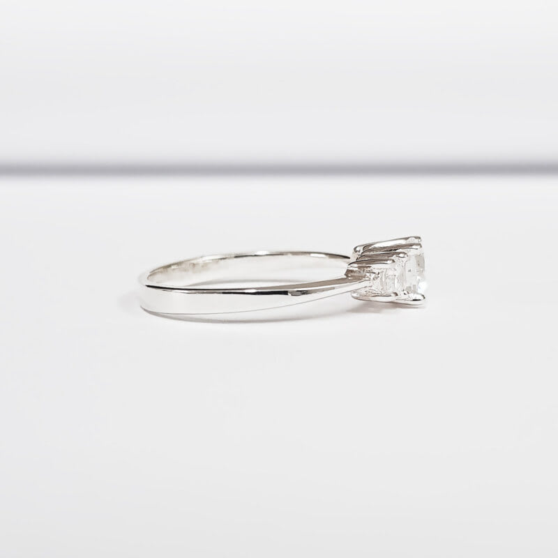 'Hestia' Moissanite trilogy engagement ring  - alternate view