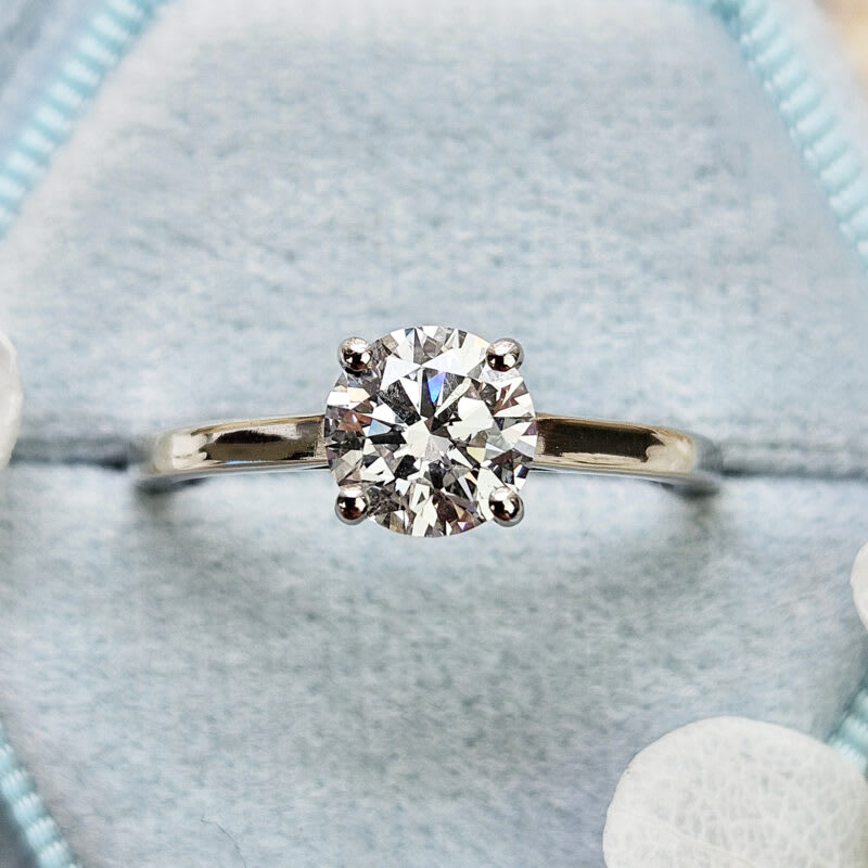 Round brilliant cut solitaire lab grown diamond ring — 1