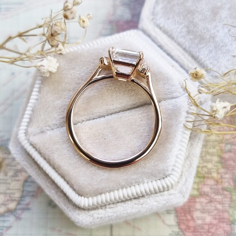 Asscher cut lab grown diamond ring — 4