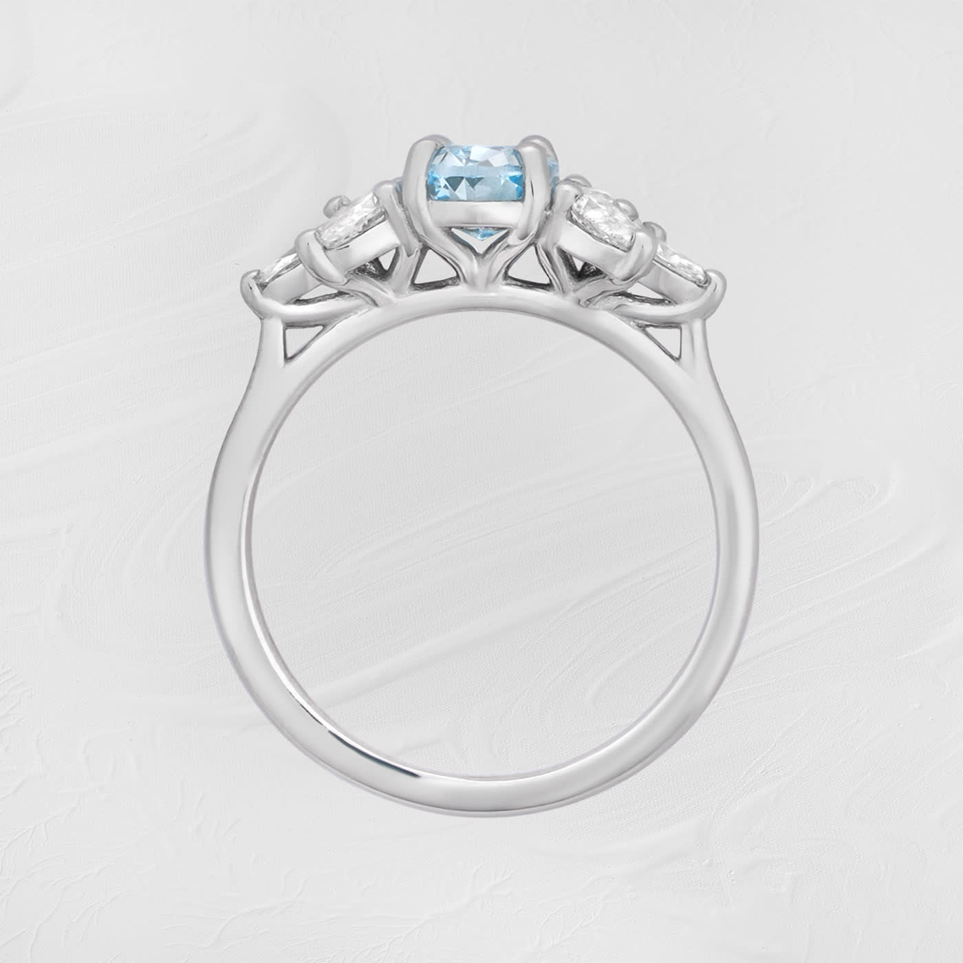 Lab grown blue diamond floral ring — 3