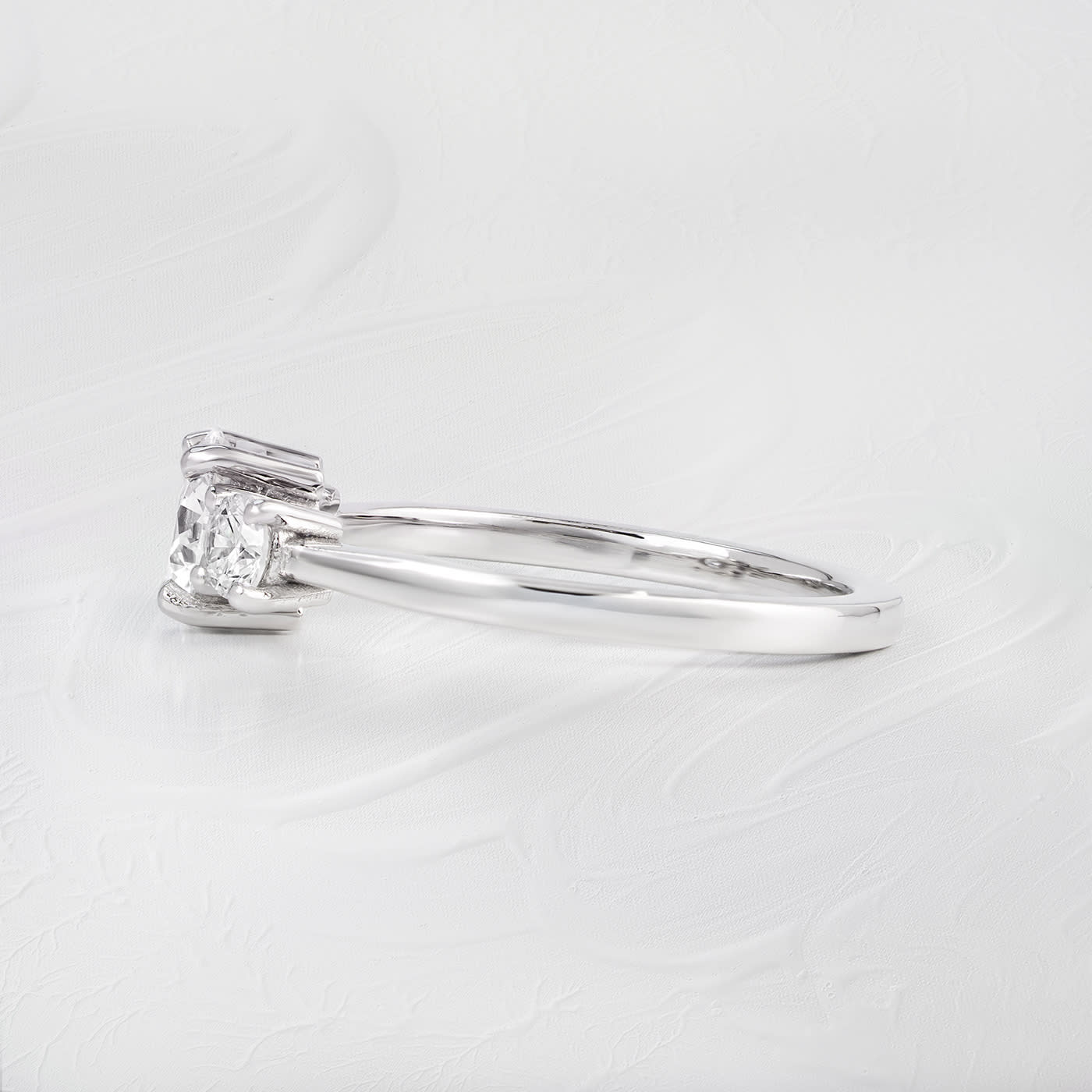 Round lab grown diamond trilogy ring  — 3