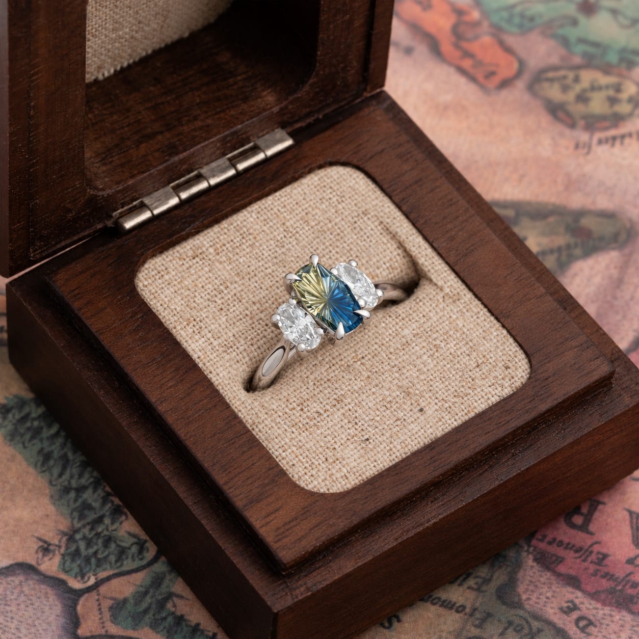 'Felicity' Fantasy cut Australian parti sapphire ring — 2