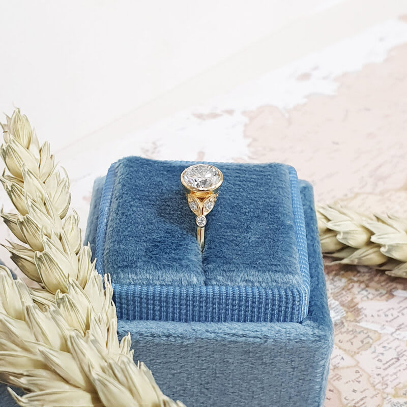 Floral inspired lab grown diamond engagement ring — 4