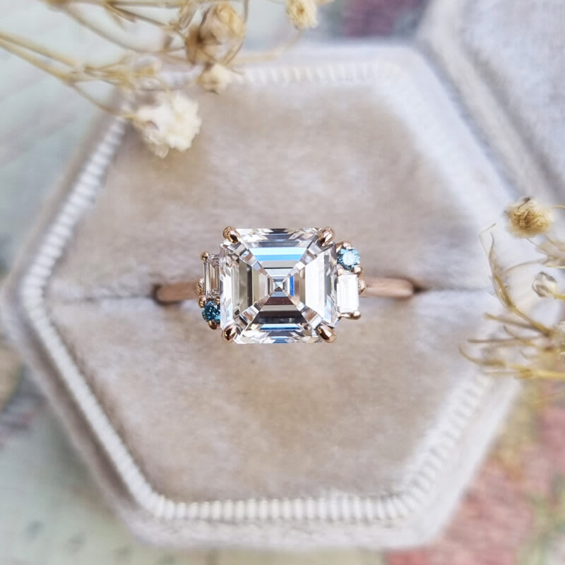 Asscher cut lab grown diamond ring — 1
