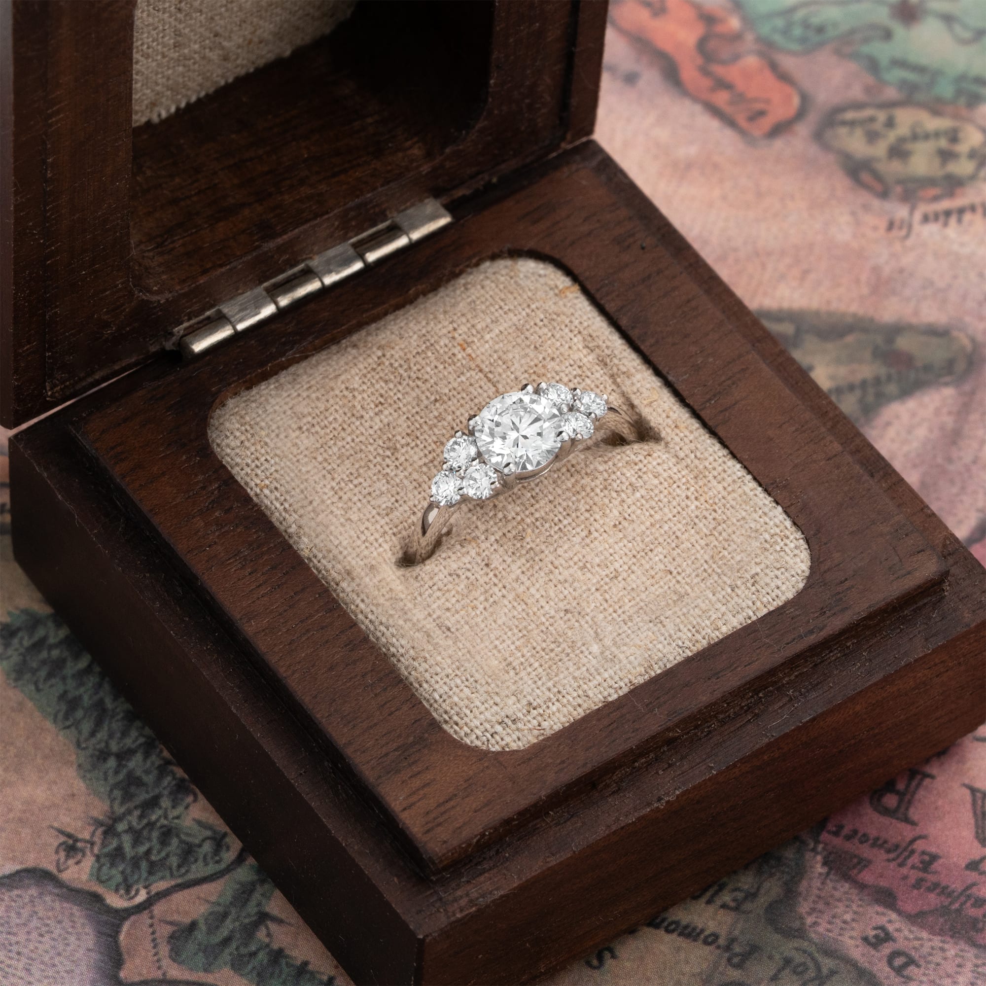 Round brilliant cut lab grown diamond ring in platinum — 3