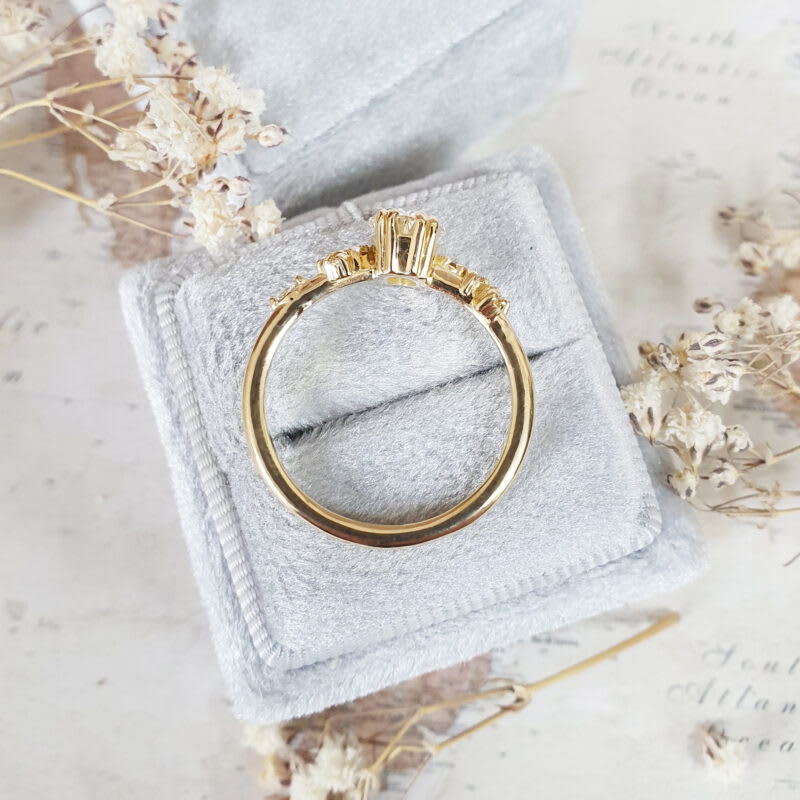 Oval cut lab grown diamond cherry blossom ring — 2