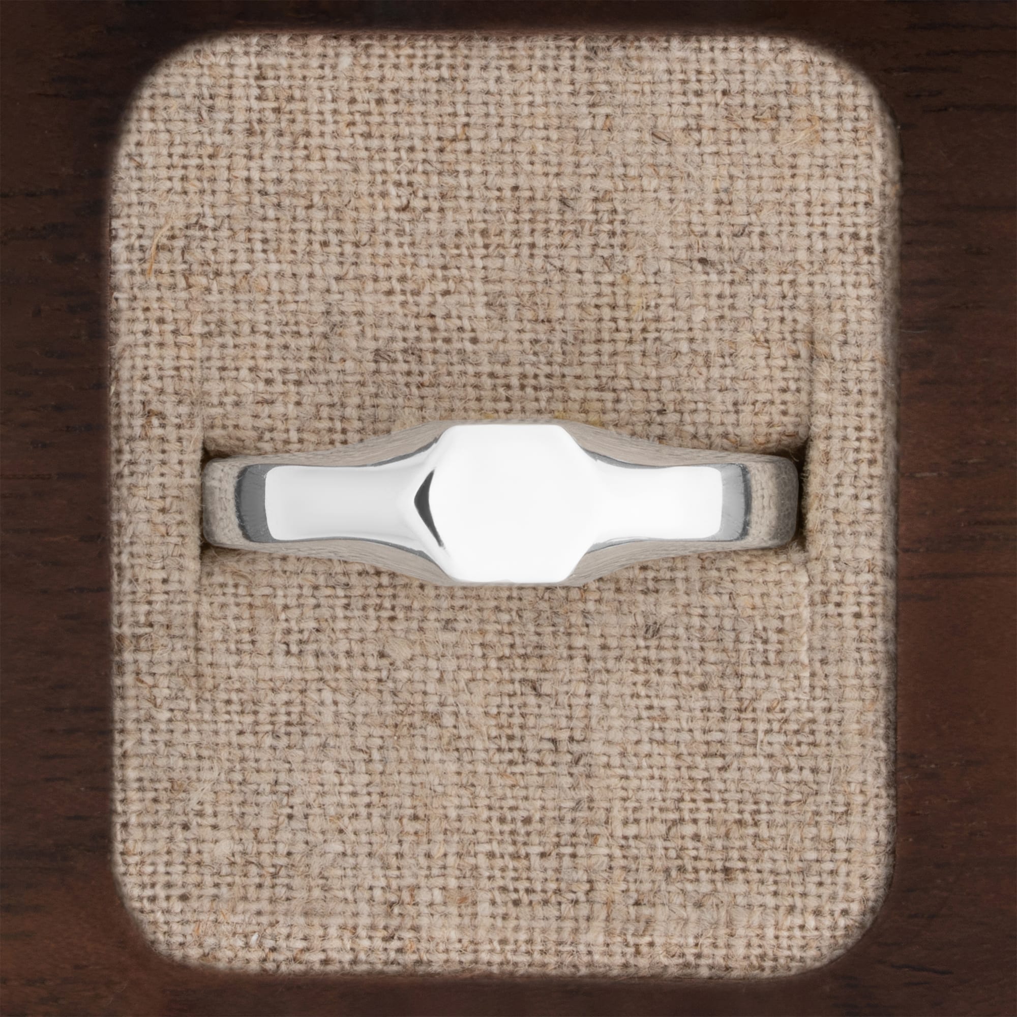 Hexagon signet ring