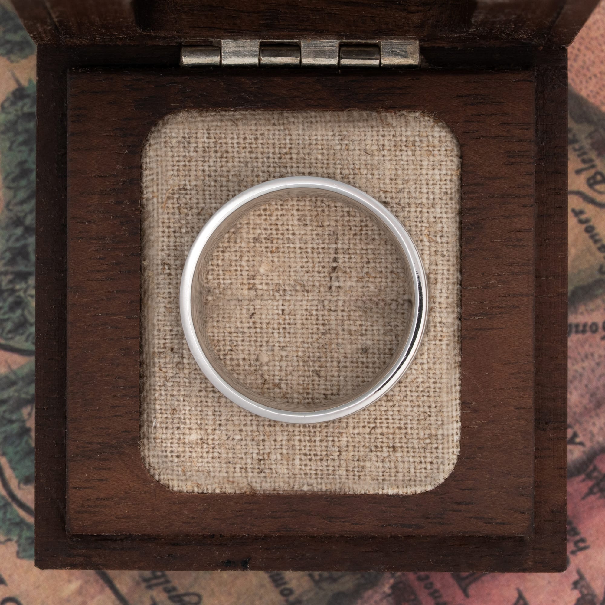 Diamond cut brushed wedding band — 2