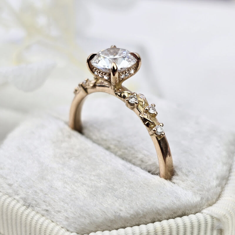 Lab grown diamond nature inspired ring — 2