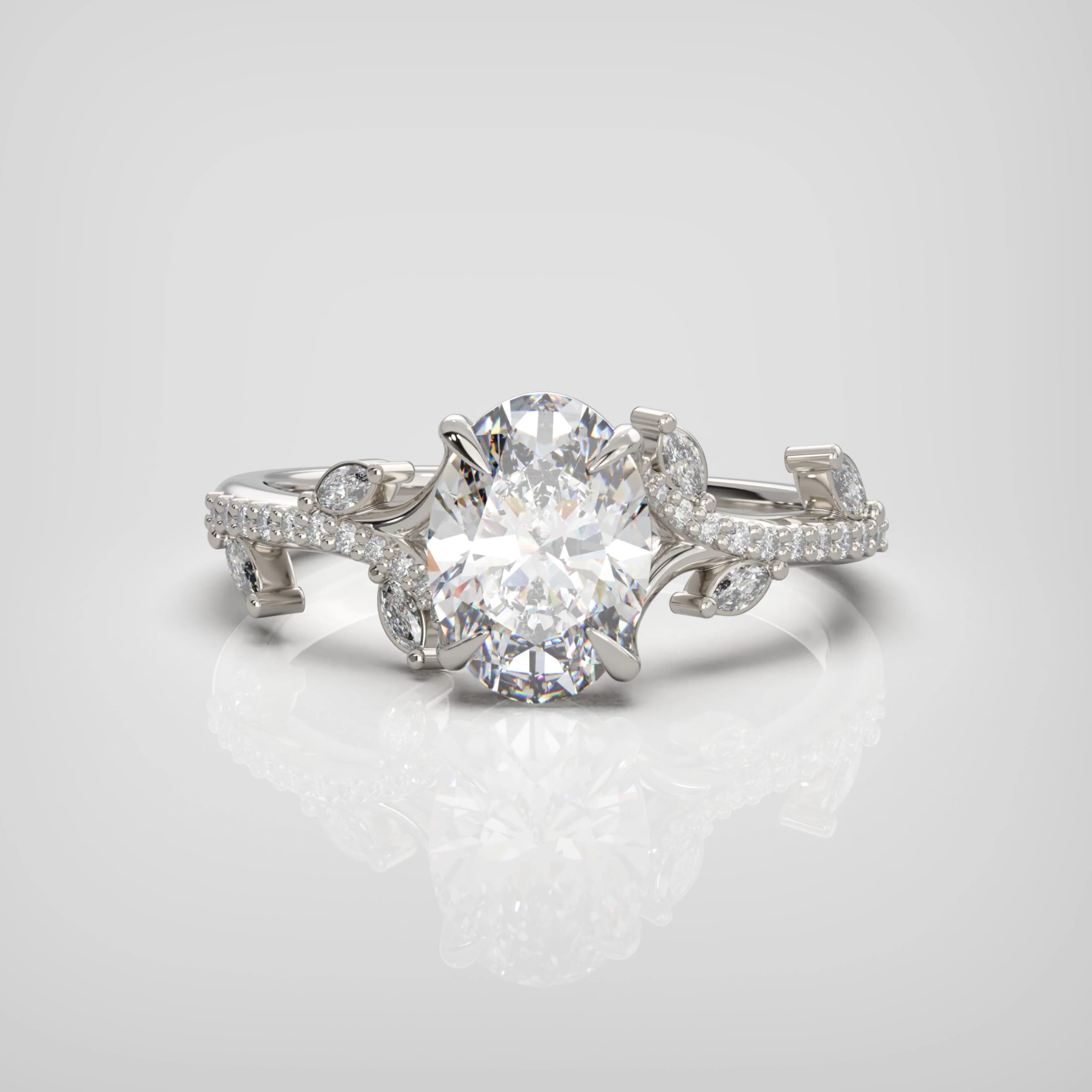 'Whispering Leaves' lab grown diamond ring