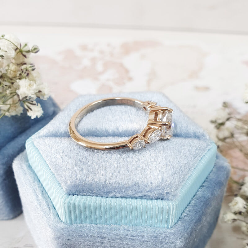 Oval and pear lab grown diamond engagement ring — 5