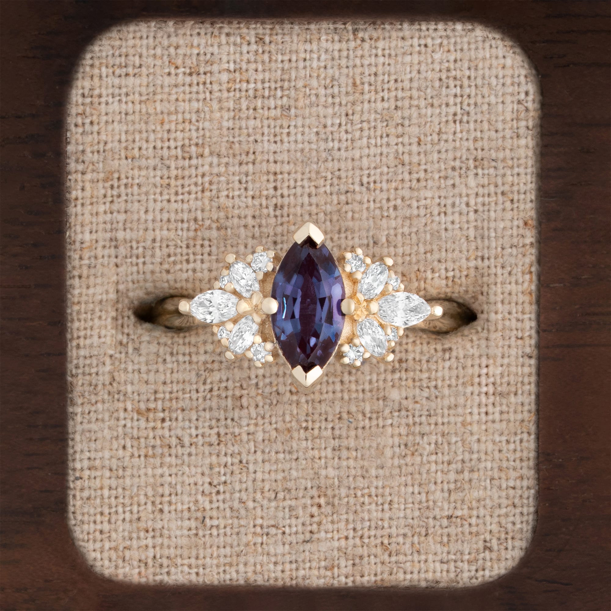 'Marquise Muse' Alexandrite and lab-grown diamond ring — 1