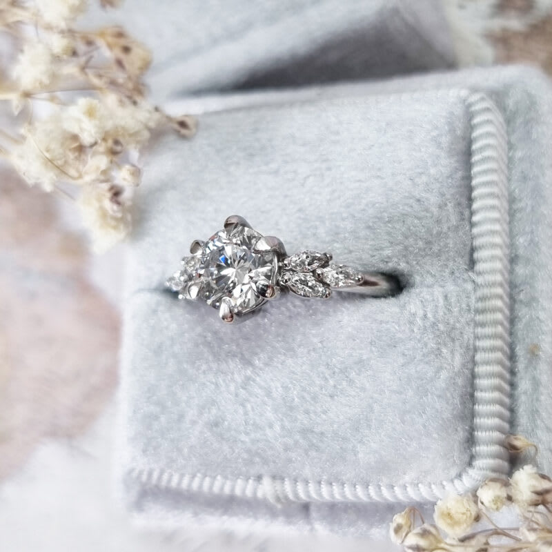 Floral inspired lab grown diamond engagement ring — 4