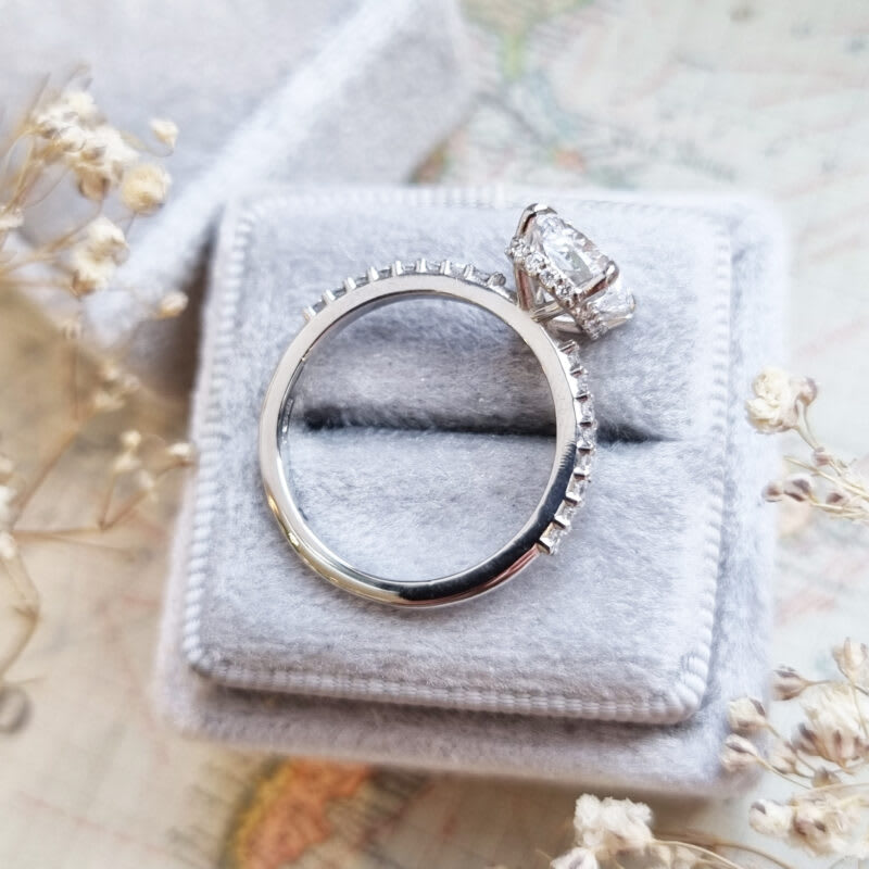 Cushion hidden halo diamond ring - alternate view