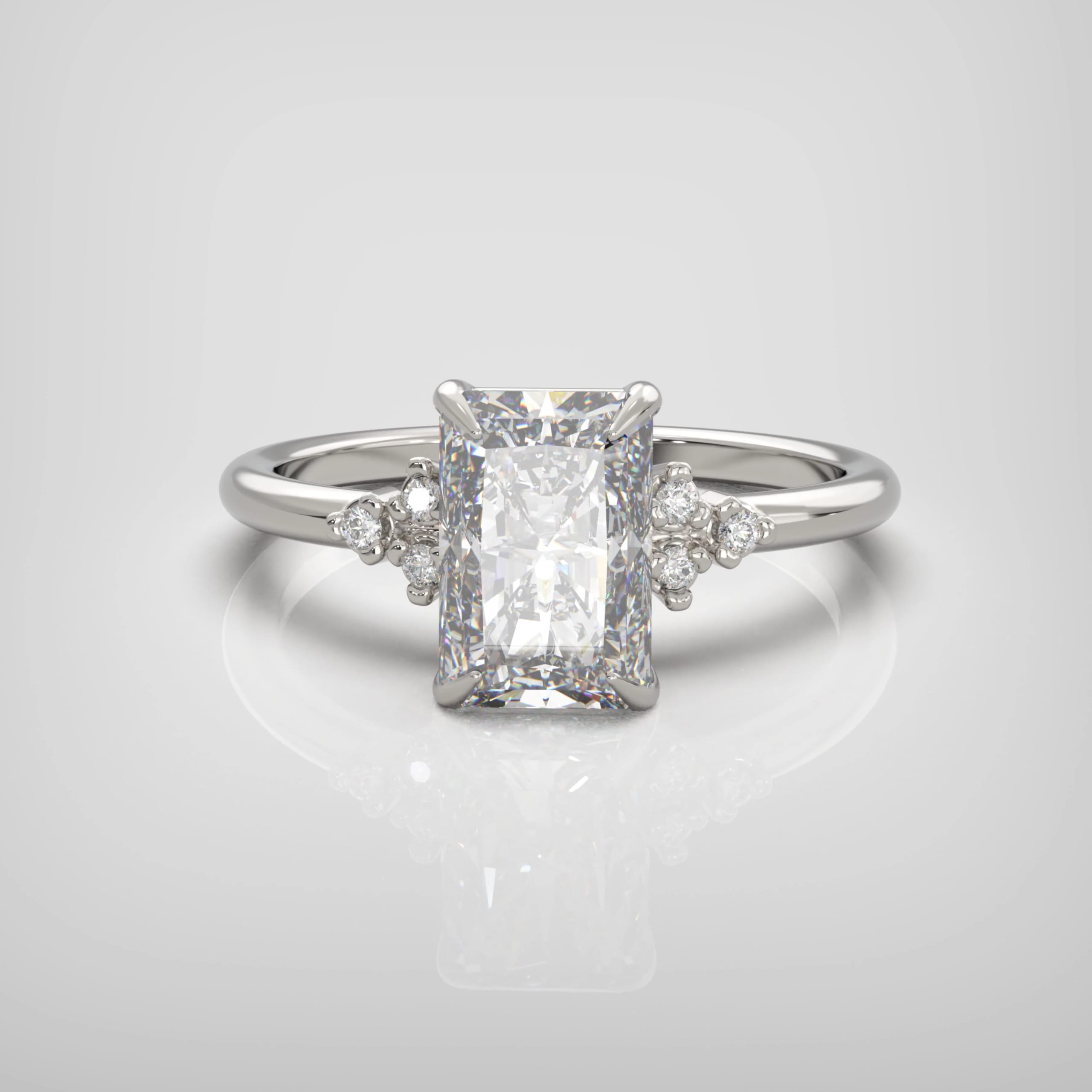 'Serenity' Radiant cut lab grown diamond ring — 1