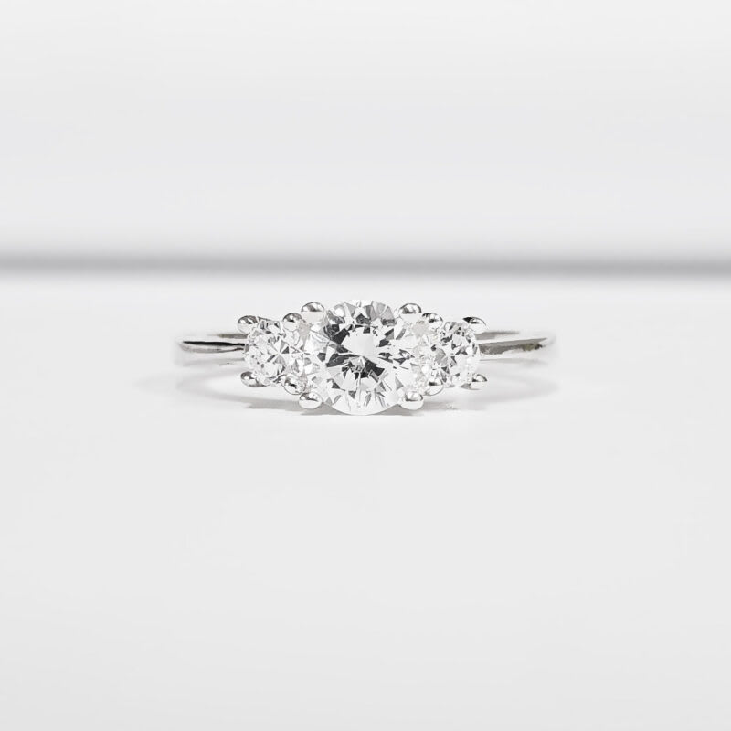 'Hestia' Moissanite trilogy engagement ring 