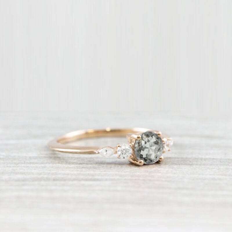 'Arlet' Salt and Pepper Diamond 5 Stone Engagement Ring  — 3