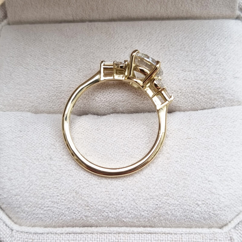 2 carat antique inspired lab grown diamond ring — 4