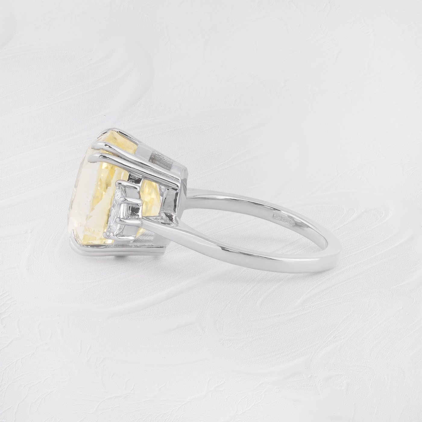 Yellow sapphire and diamond trilogy ring — 3