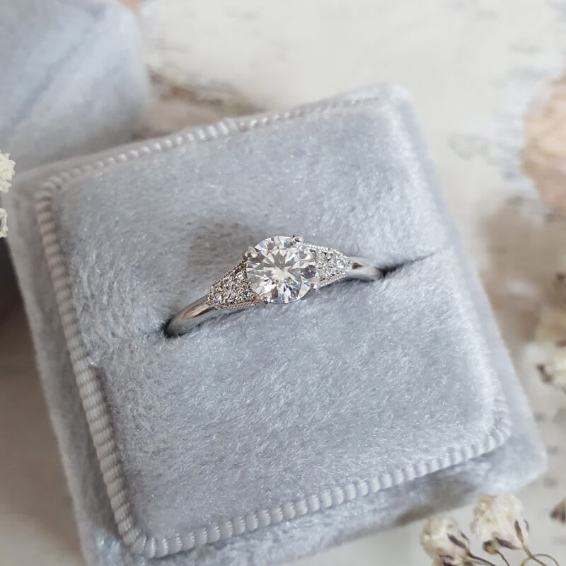 "The Victoria" - 1920s inspired lab grown diamond engagement ring - alternate view
