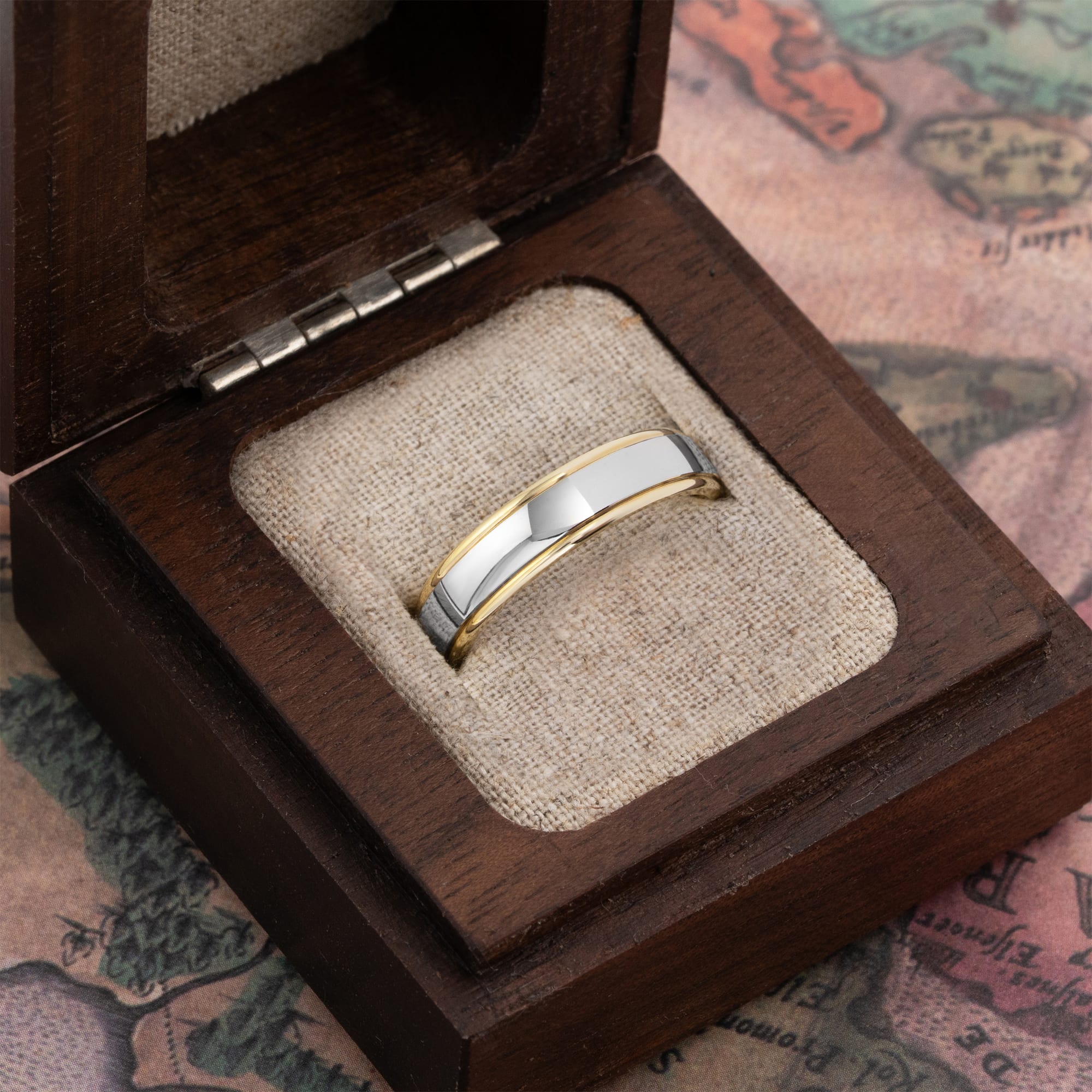 Two tone wedding band  - alternate view
