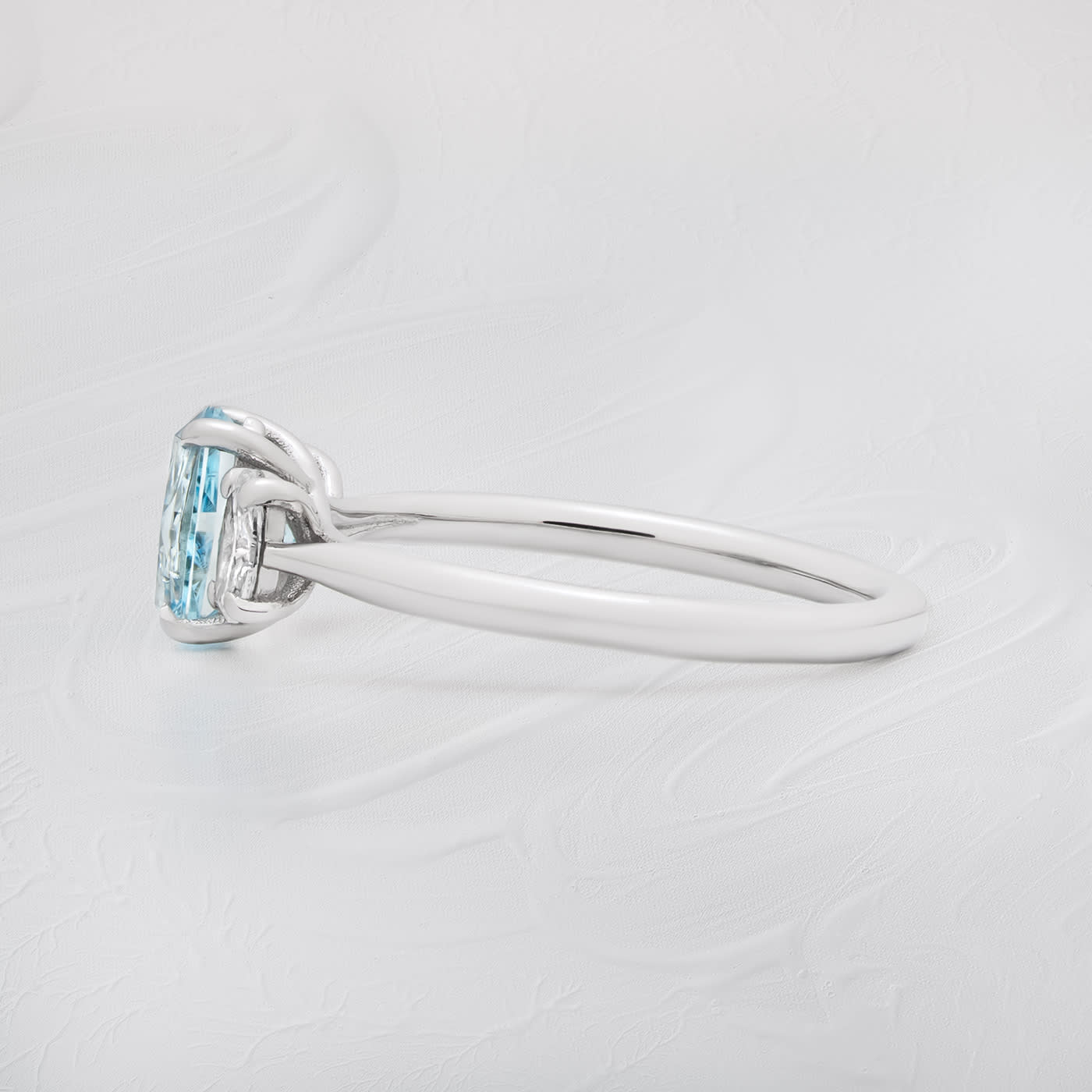 Galaxy cut aquamarine and diamond ring — 2