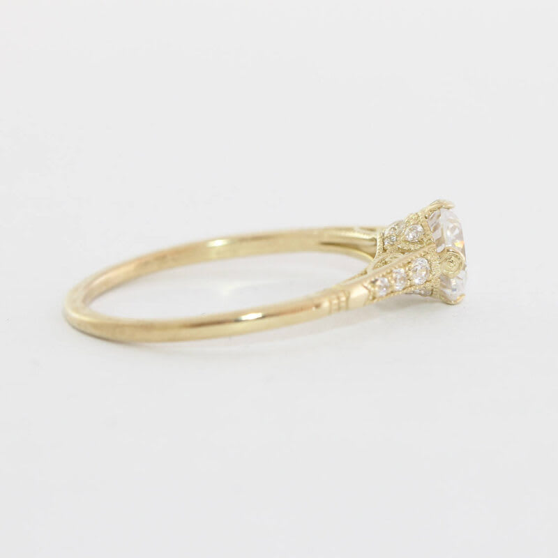 Antique inspired lab grown diamond engagement ring - alternate view