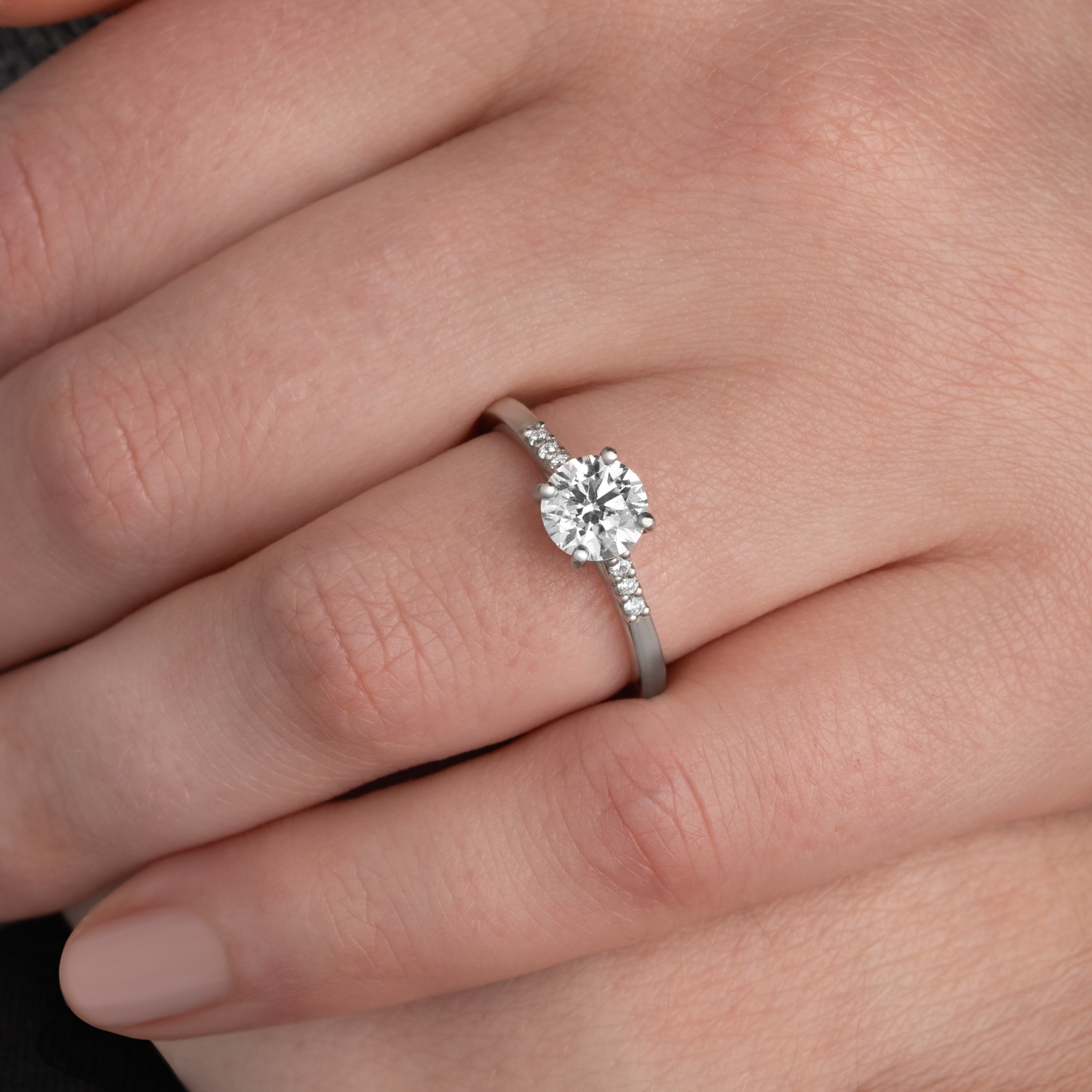 Round brilliant cut solitaire lab grown diamond ring — 2