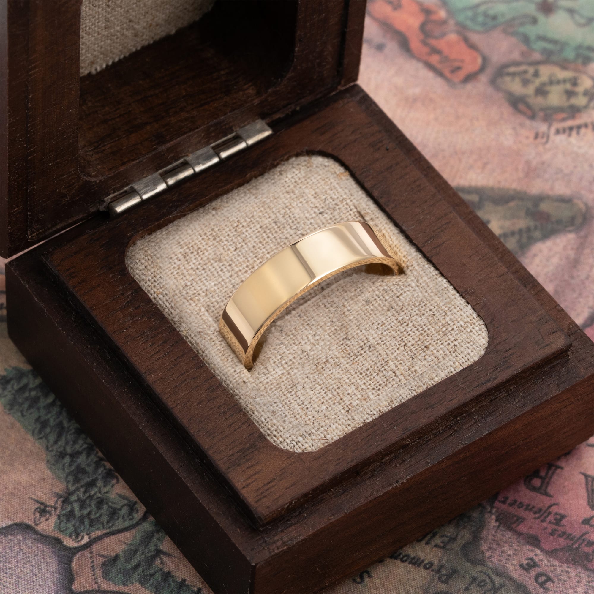 Flat court wedding band  — 3