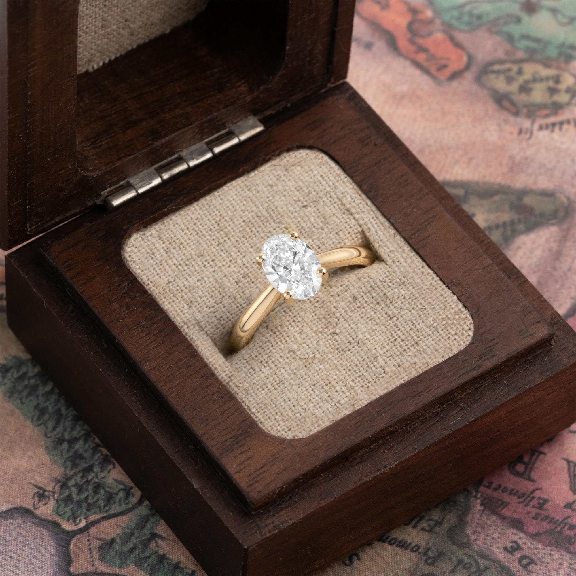 Oval lab diamond solitaire ring  — 3