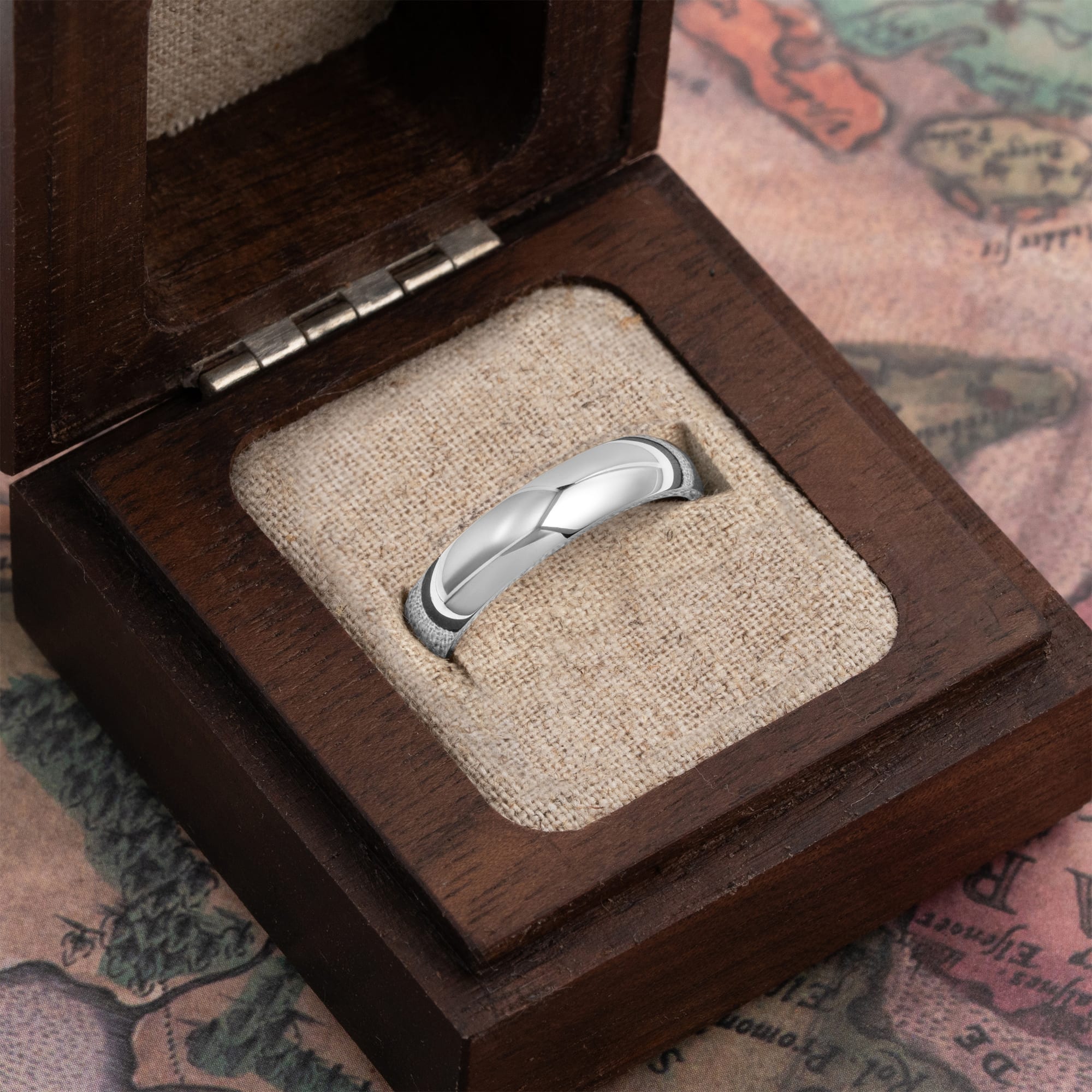 D Shape wedding band  - alternate view