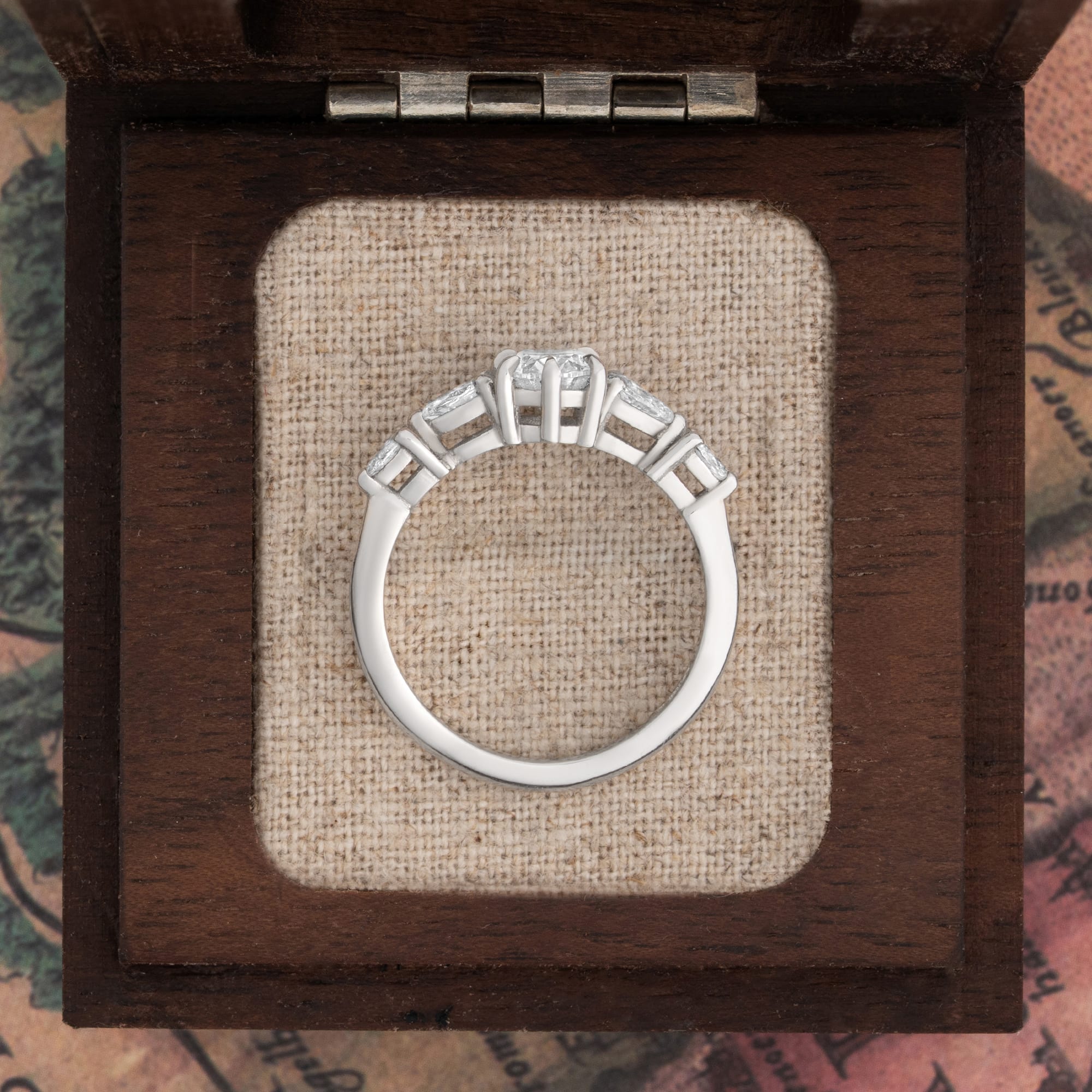 Oval and pear lab grown diamond engagement ring — 3