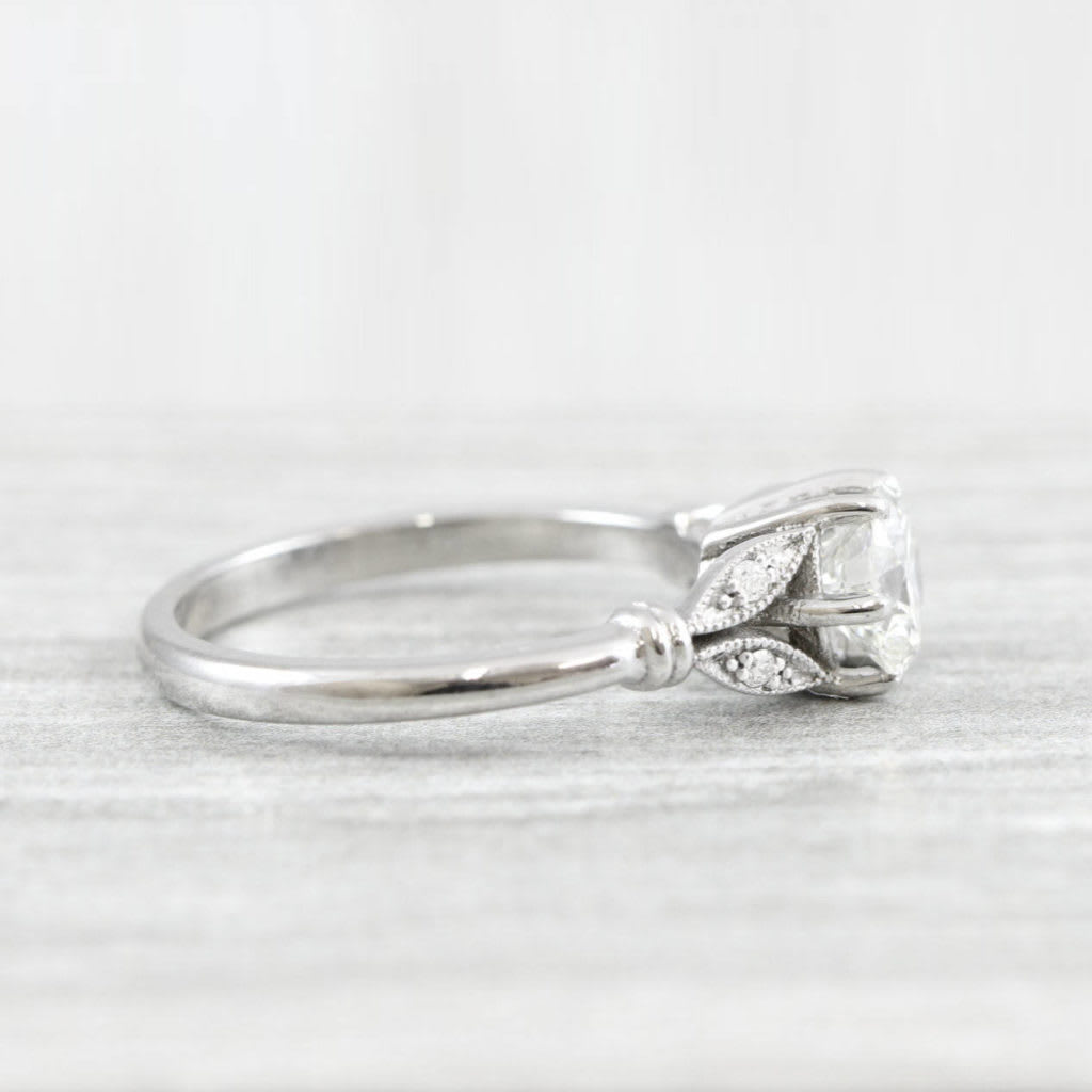 Moissanite and diamond floral inspired ring — 2