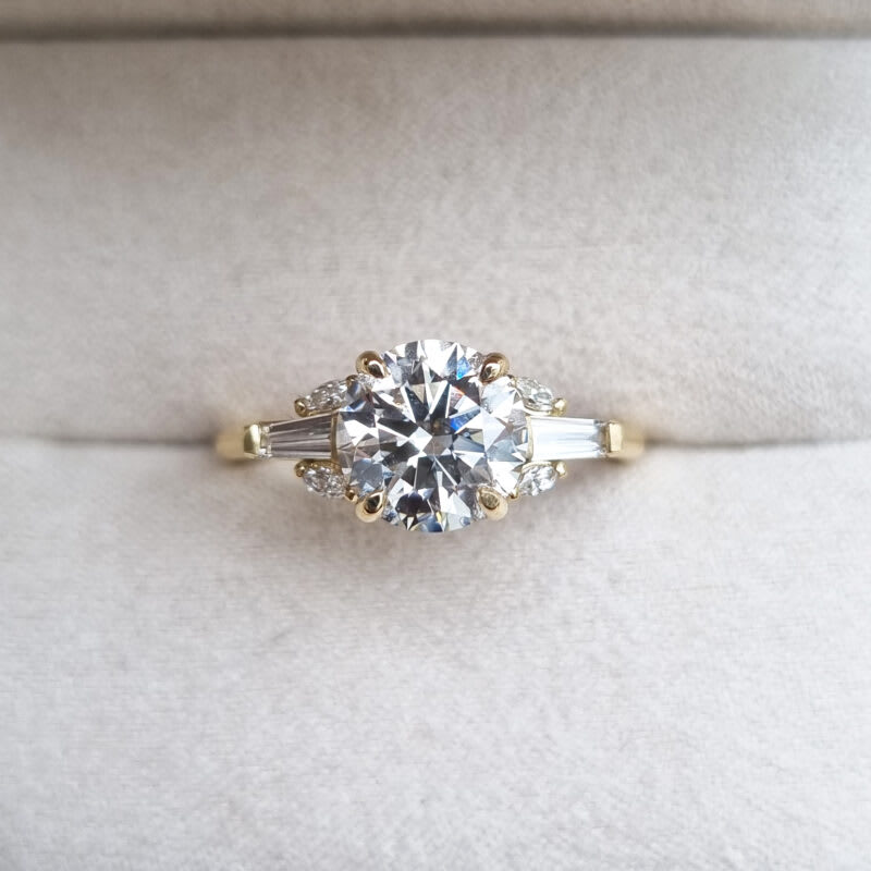 2 carat antique inspired lab grown diamond ring — 1