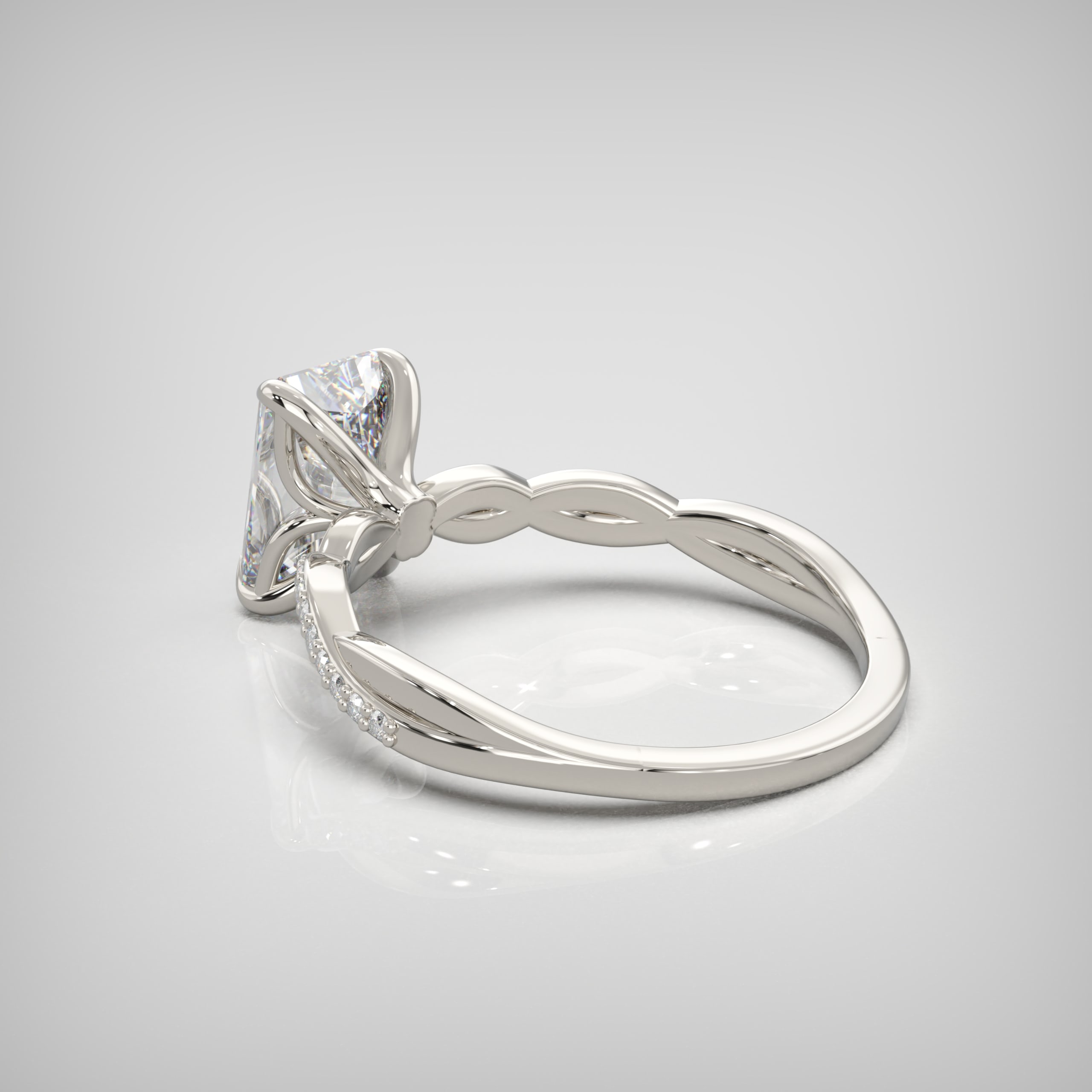 'Infinity Glow' Radiant Cut Solitaire with Infinity Band — 2