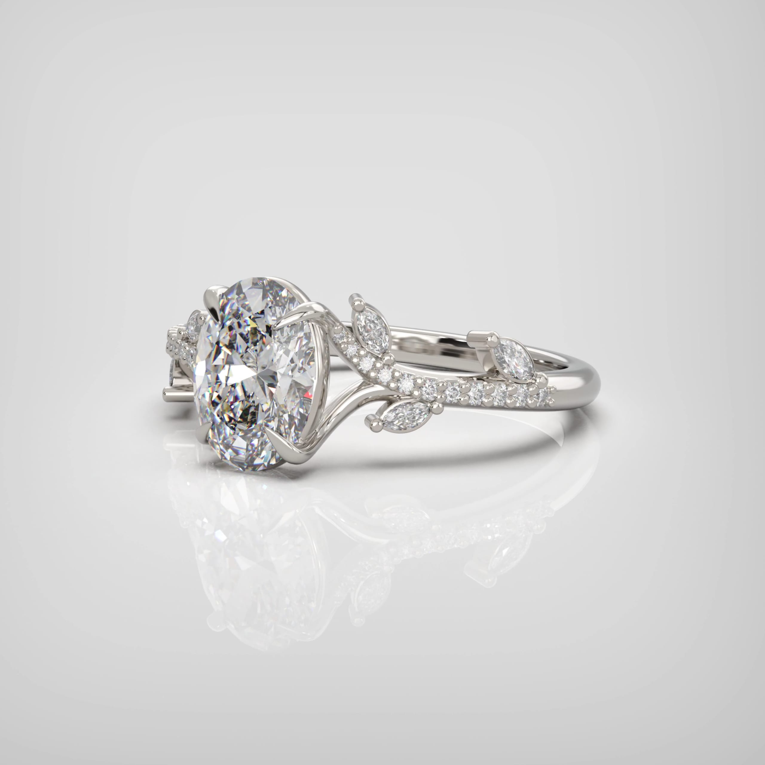 'Whispering Leaves' lab grown diamond ring — 4
