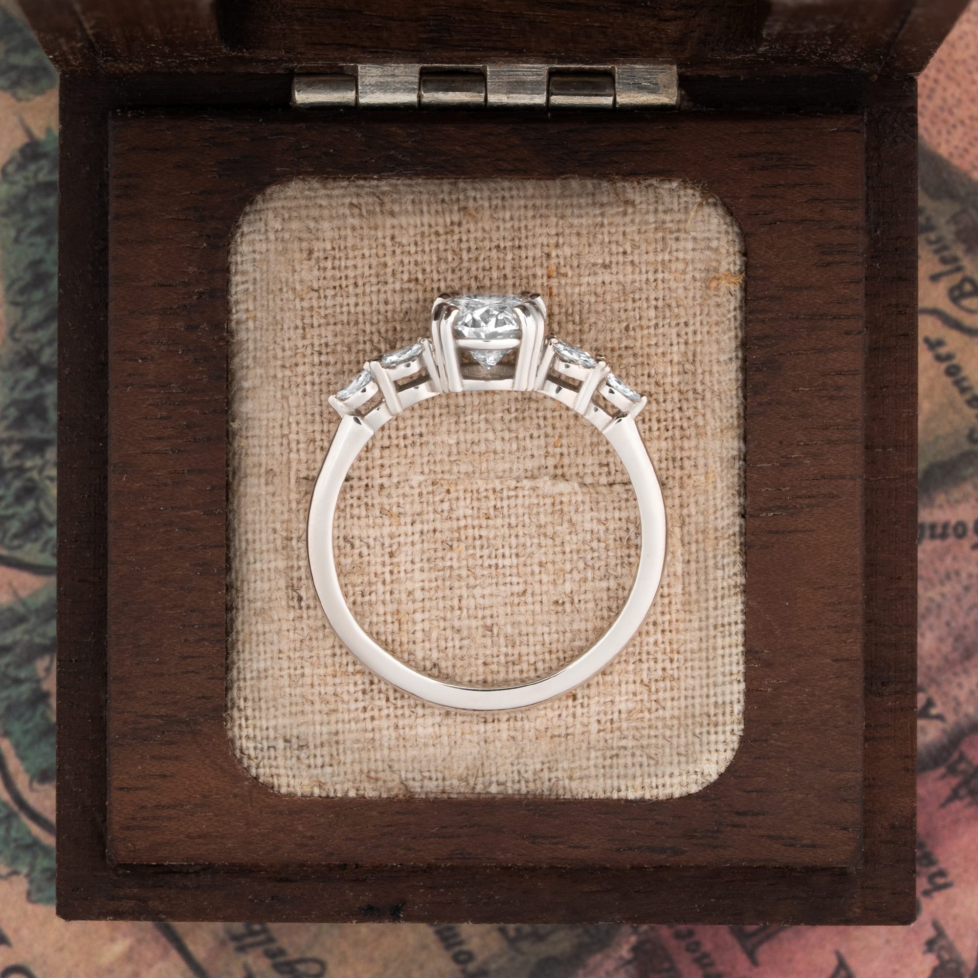 Oval lab grown diamond ring in platinum - alternate view