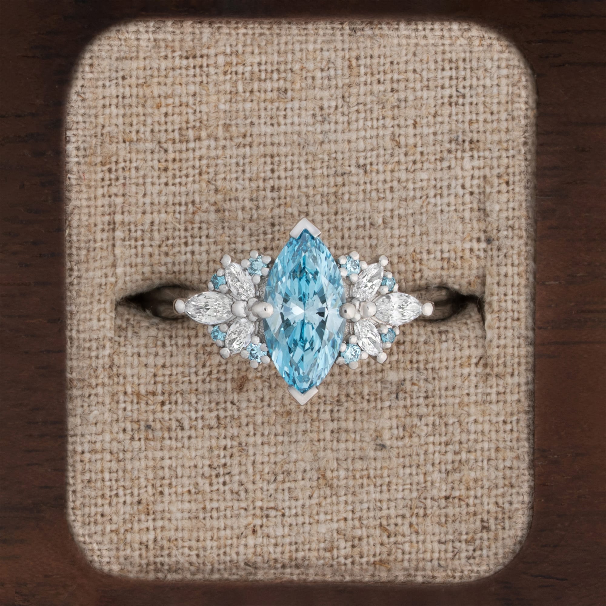 'Marquise Muse' Blue lab-grown diamond ring — 1