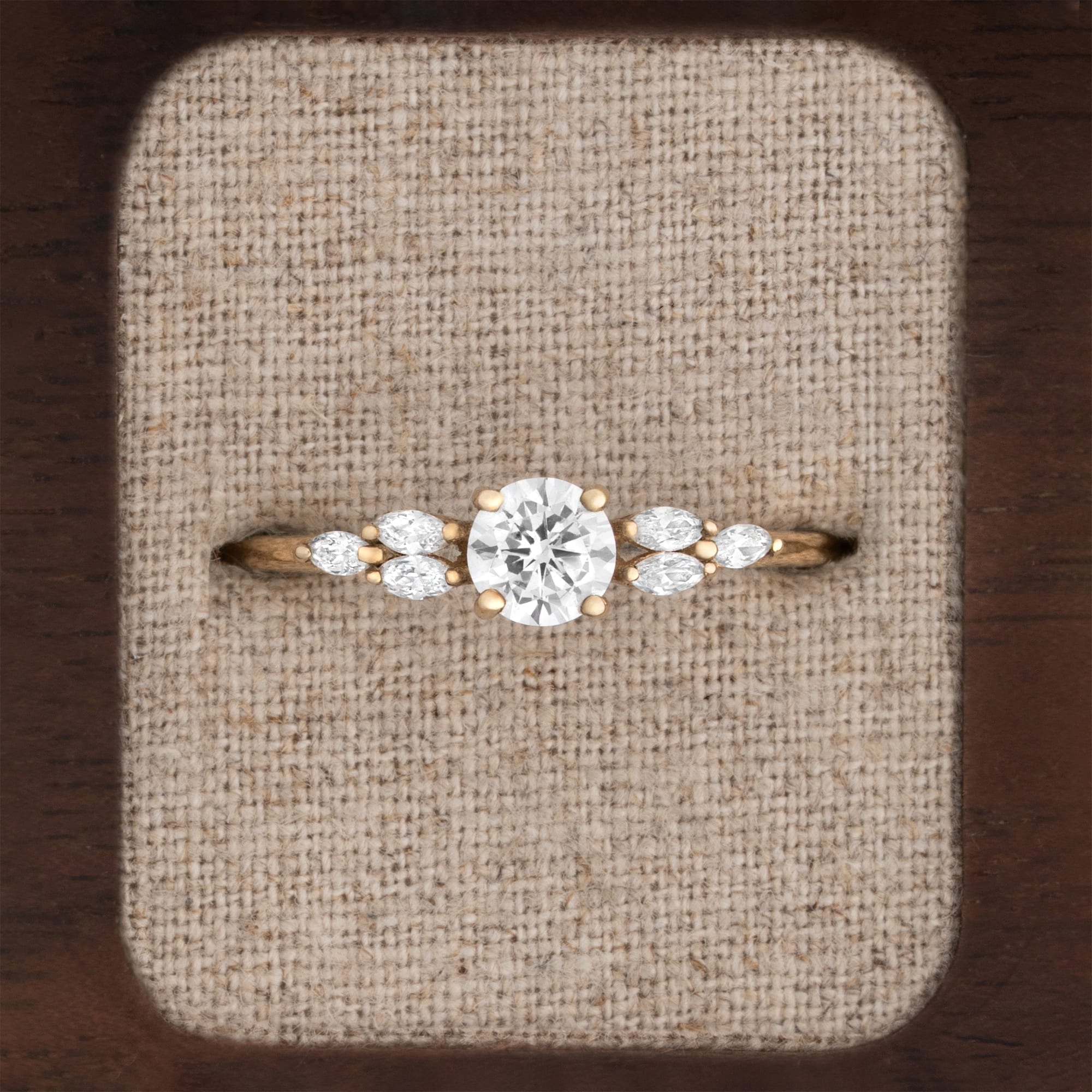 Moissanite and marquise Diamond engagement ring 