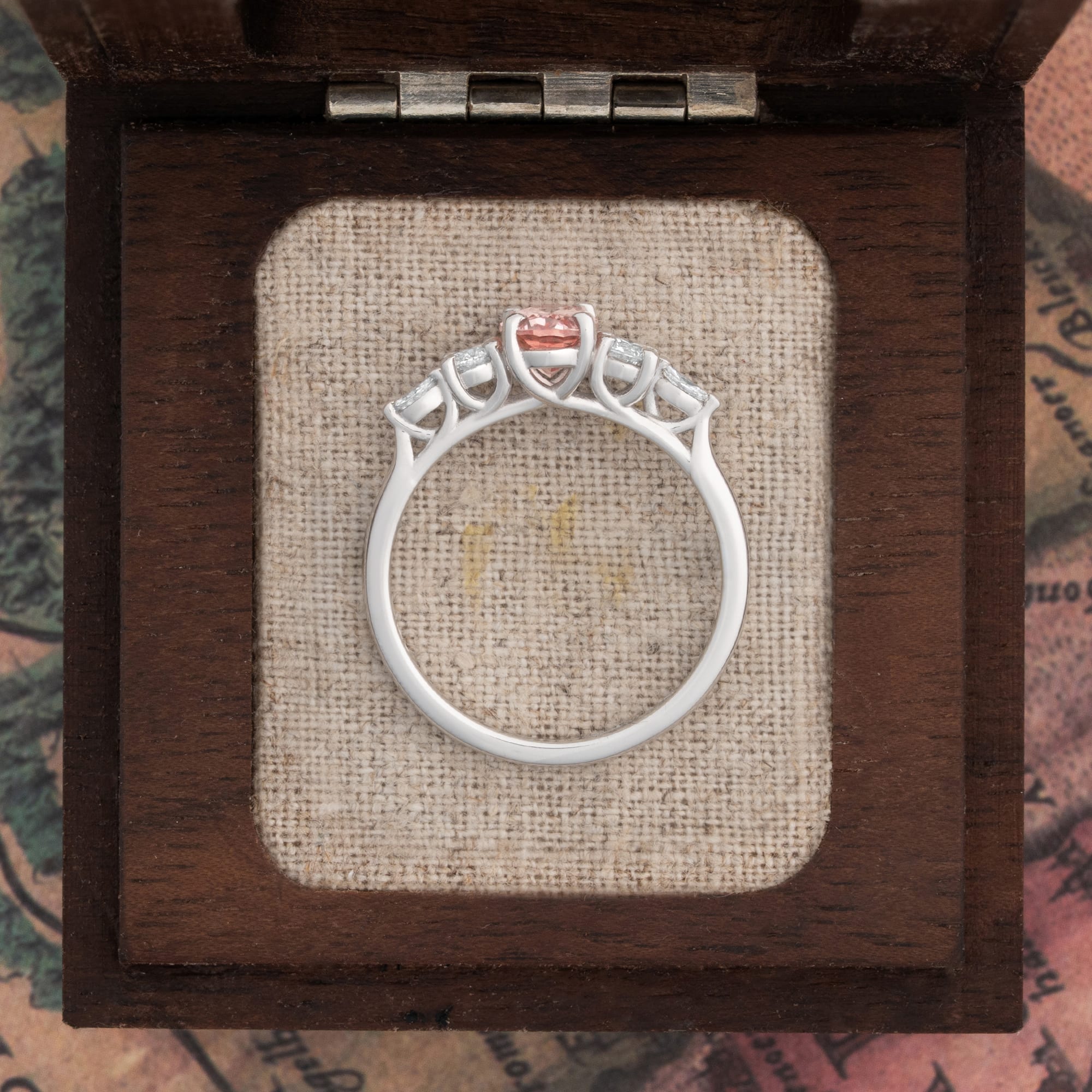 Chatham champagne sapphire and diamond trellis ring  — 2