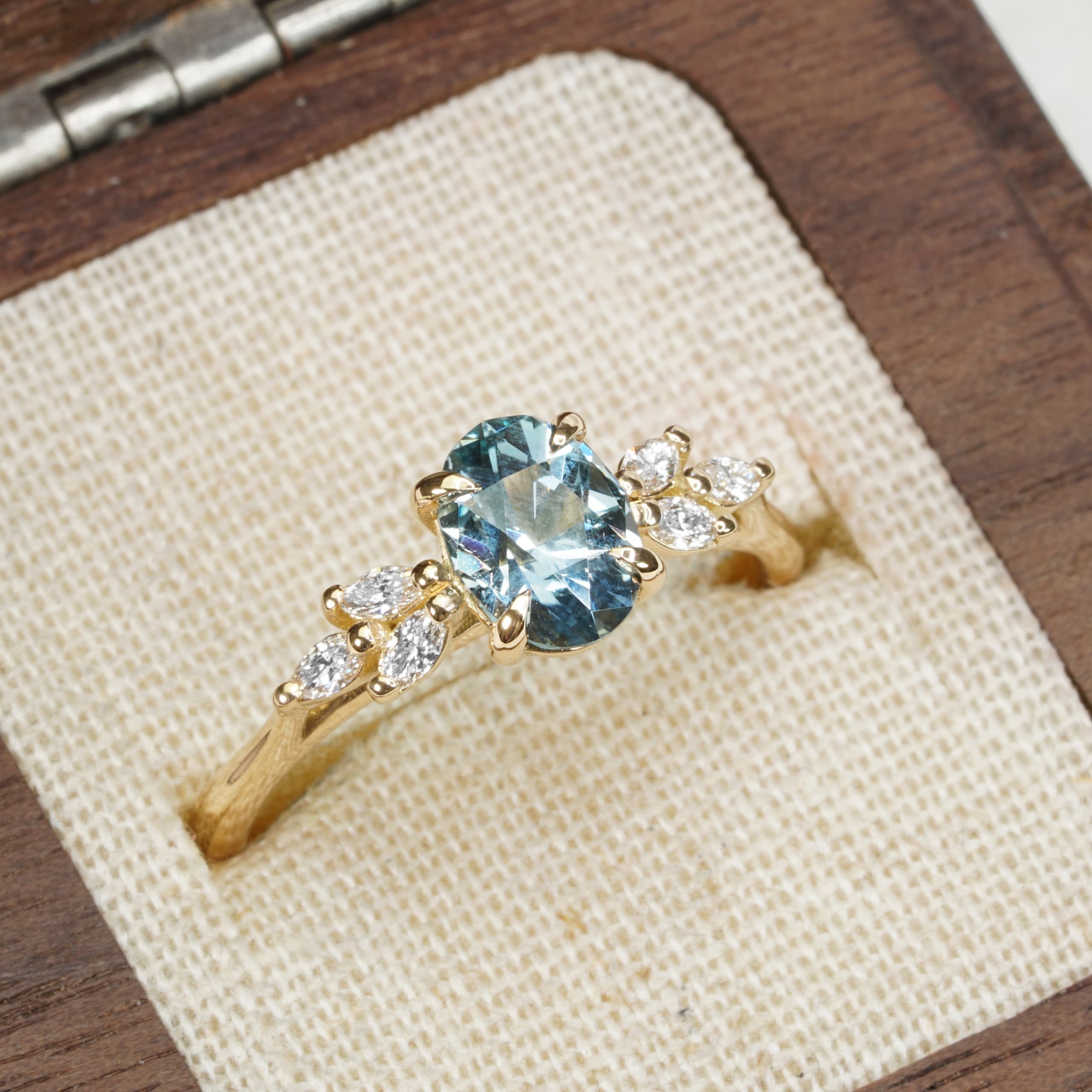 Icy blue sapphire and diamond ring — 2