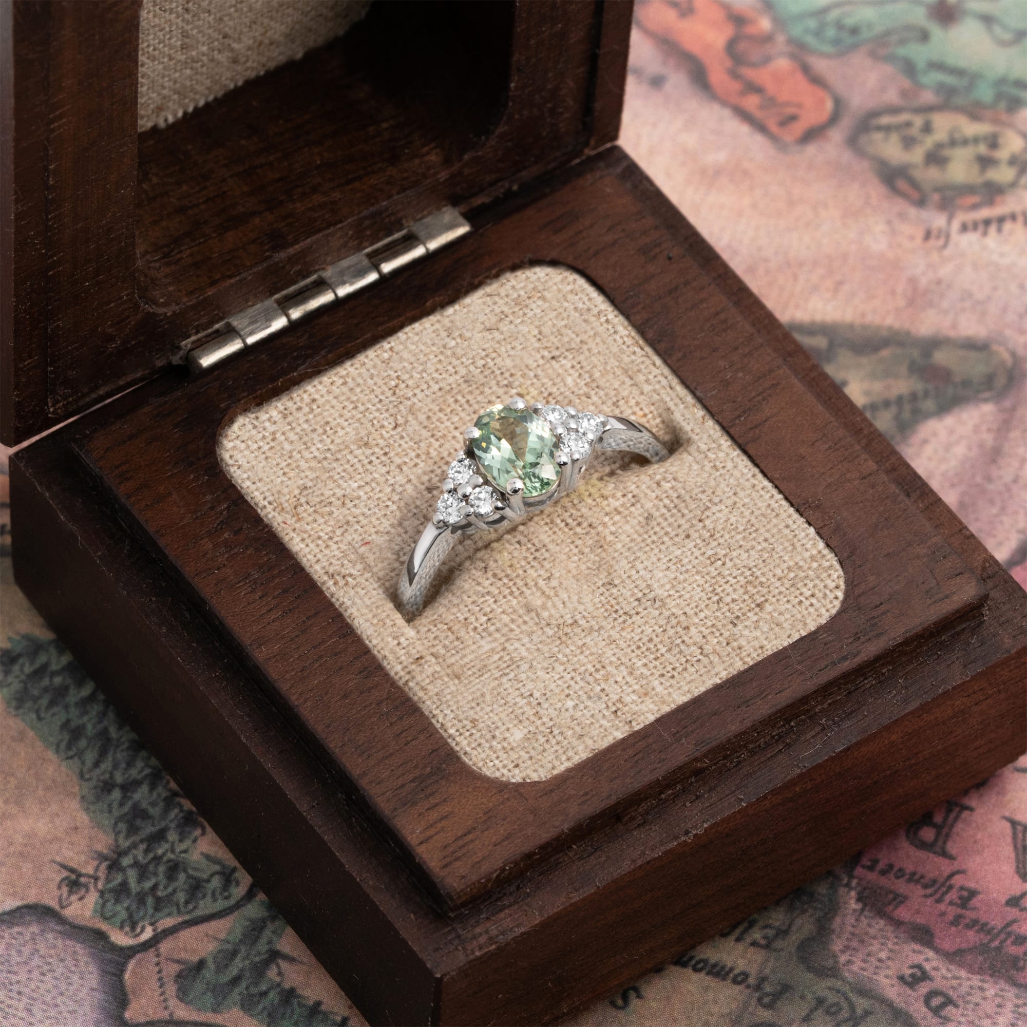 'Maeve' seafoam green sapphire and diamond ring — 5