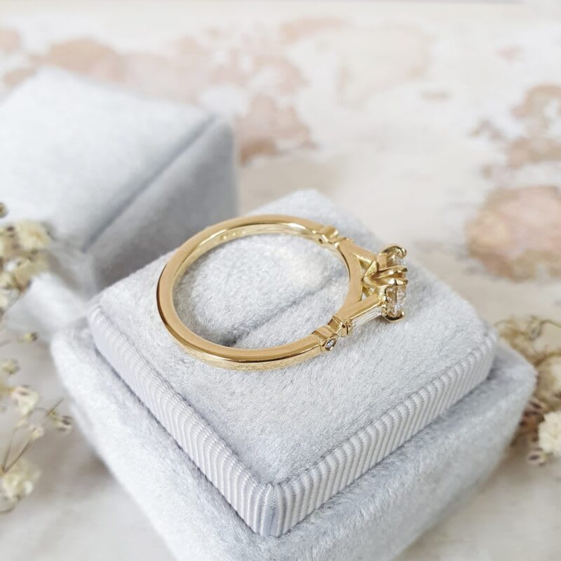 Art deco inspired lab grown diamond engagement ring — 4