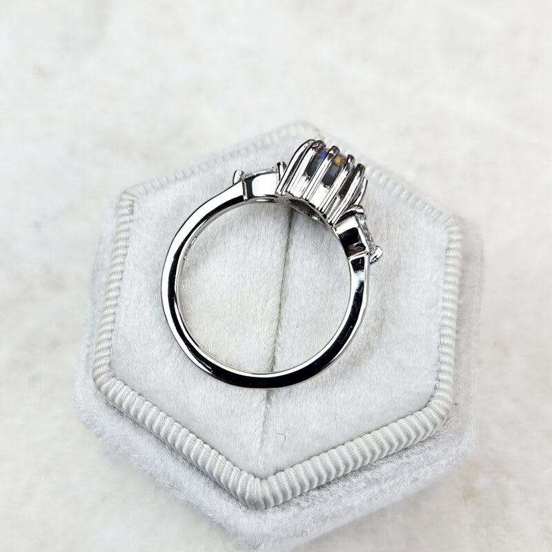 Dark opal and diamond ring — 3