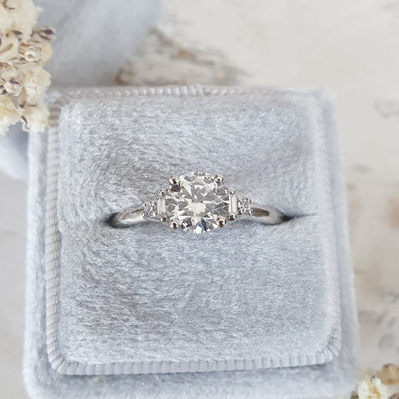 Art deco inspired lab grown diamond engagement ring — 1