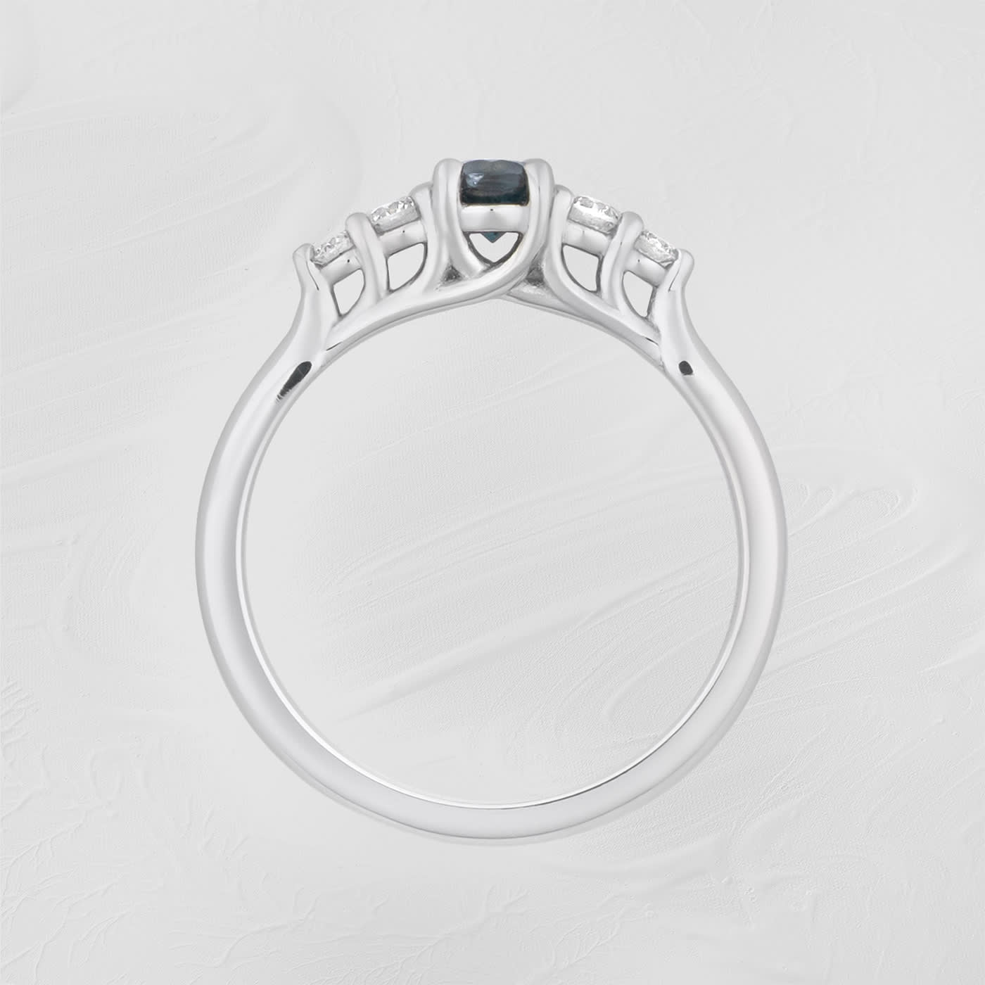 The Quintet – Teal sapphire and diamond — 2