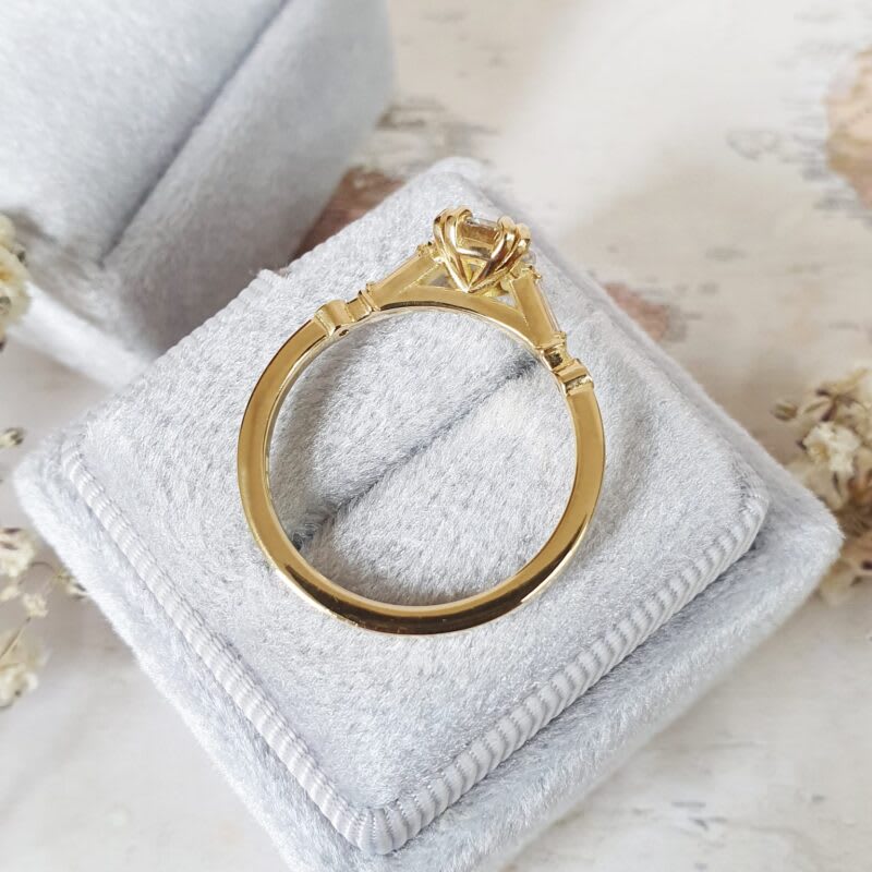 Art deco inspired lab grown diamond engagement ring — 3