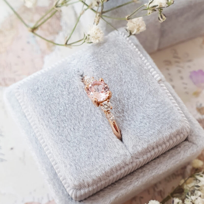 'Arlet' Champagne sapphire and diamond 5 stone ring — 5