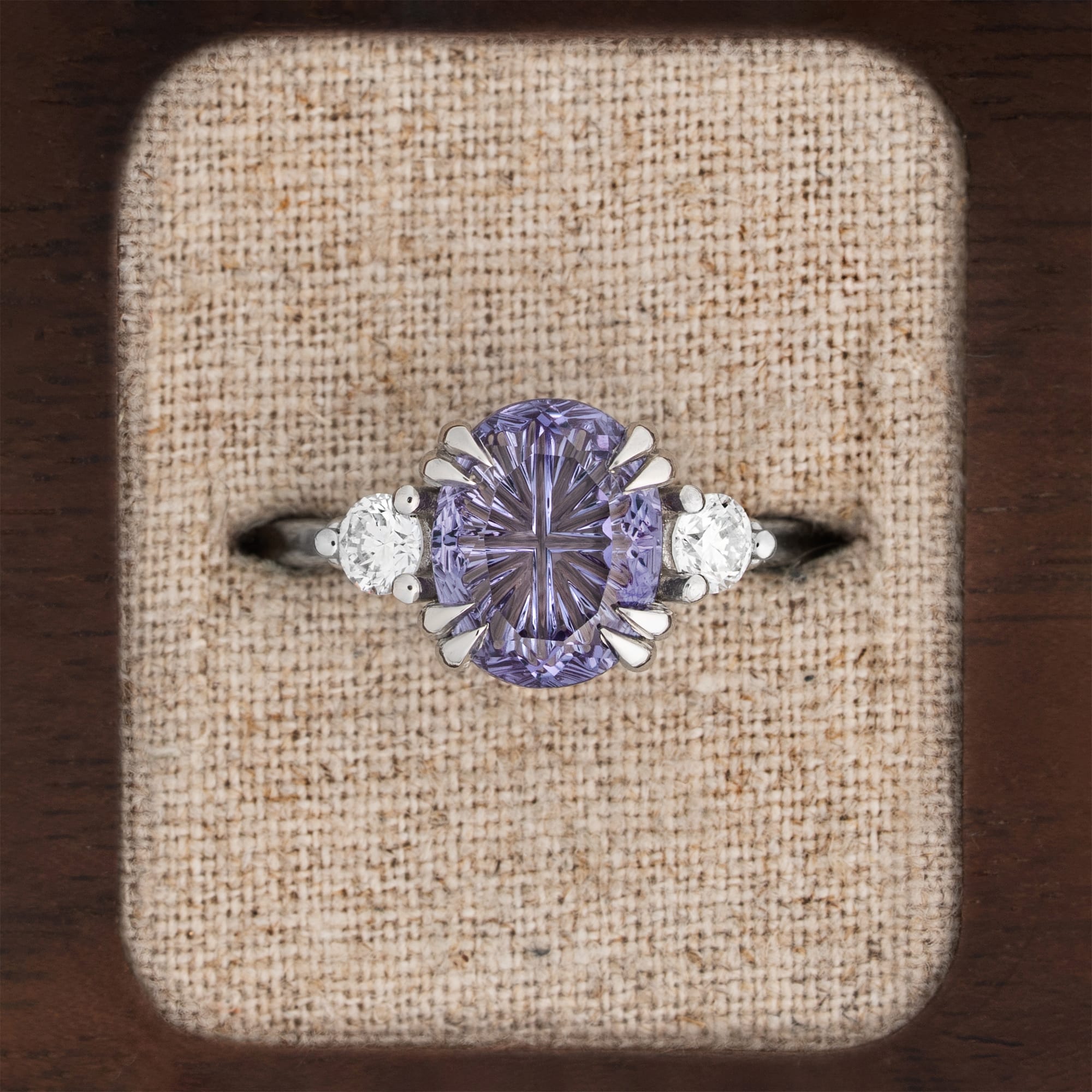 'Tilly' Fantasy Cut Grown Alexandrite And Diamond Ring — 1